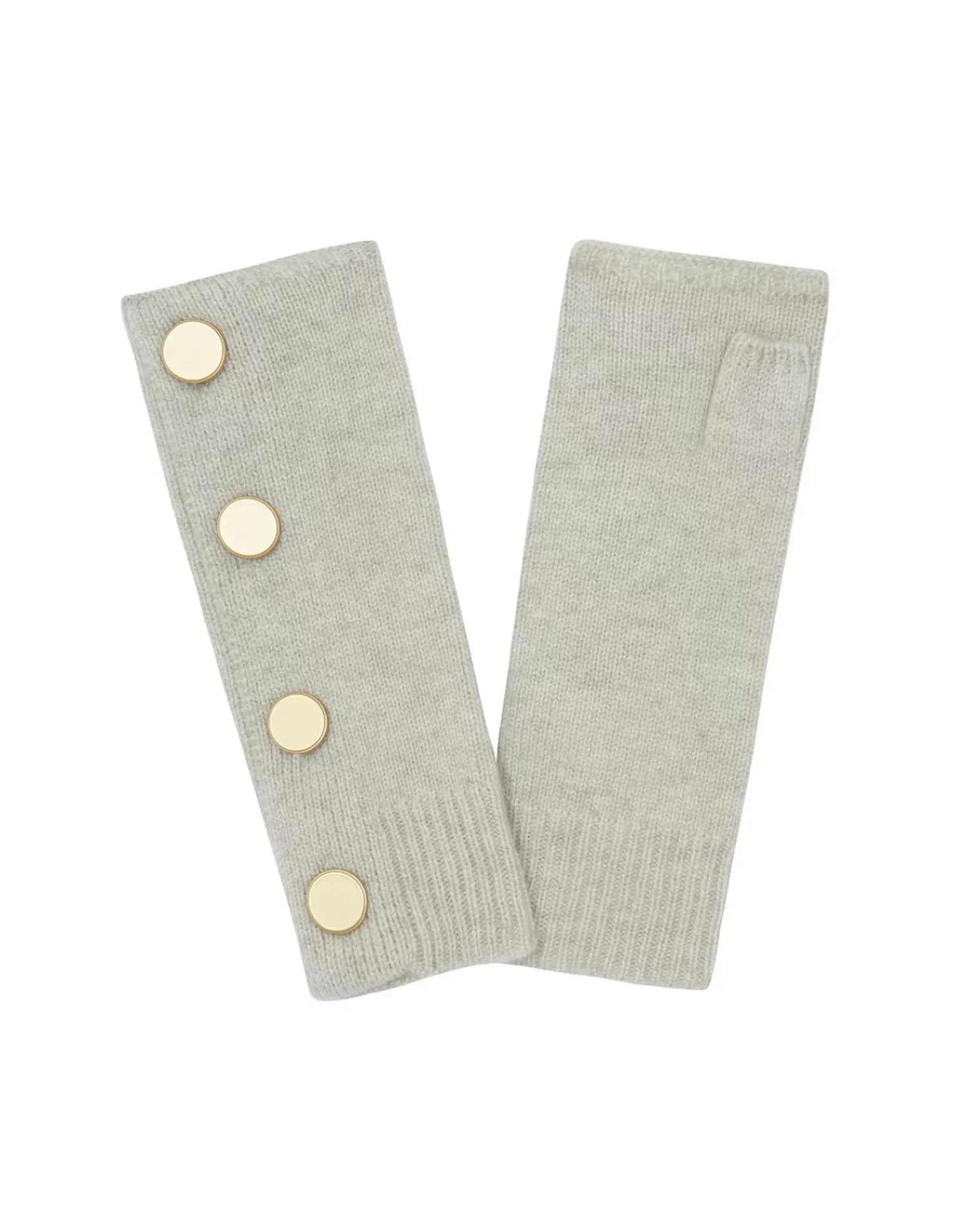 Kujten Gloves & Mittens>Cashmere Mittens With Buttons, 4-Threads Avoine