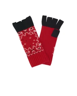 Kujten Gloves & Mittens>Cashmere Mittens With Fingers Rouge