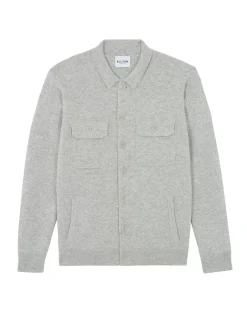 Kujten Jackets & Vests>Cashmere Overshirt Gris Bouleau