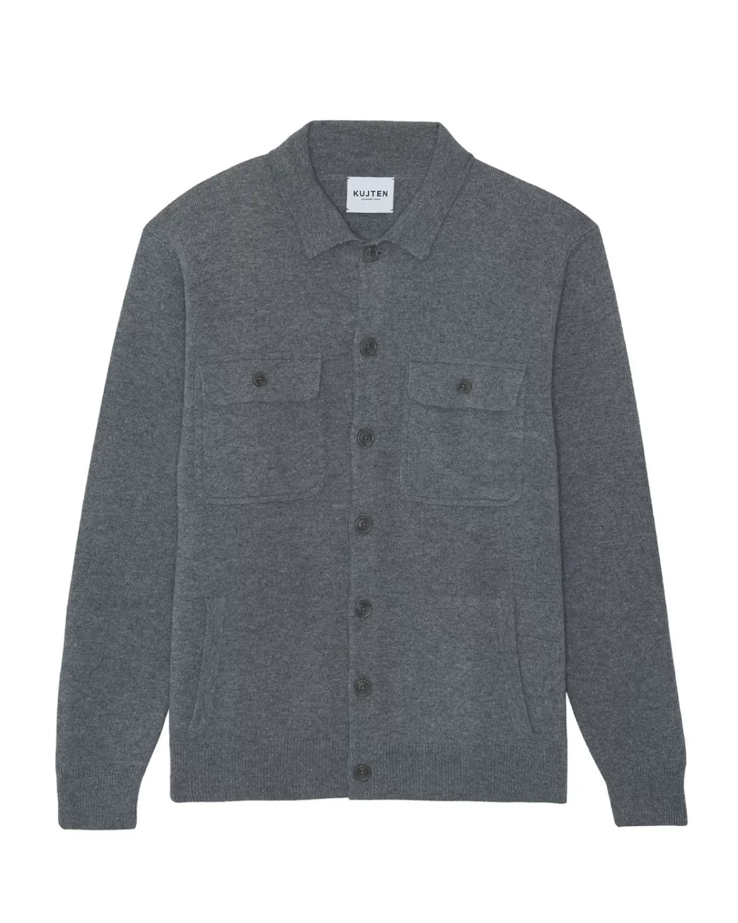 Kujten Jackets & Vests>Cashmere Overshirt Gris Flanelle