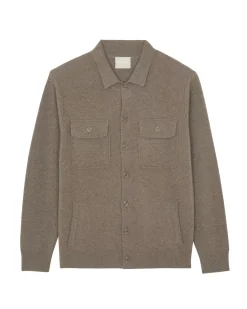 Kujten Jackets & Vests>Cashmere Overshirt, 2-Threads Beige Taupe