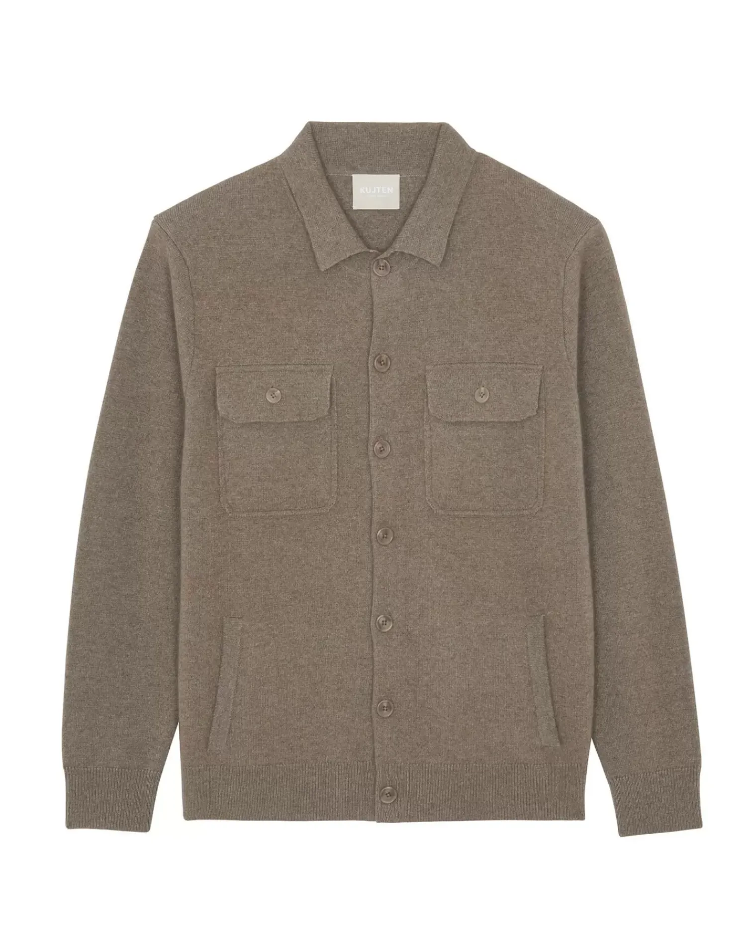 Kujten Jackets & Vests>Cashmere Overshirt, 2-Threads Beige Taupe