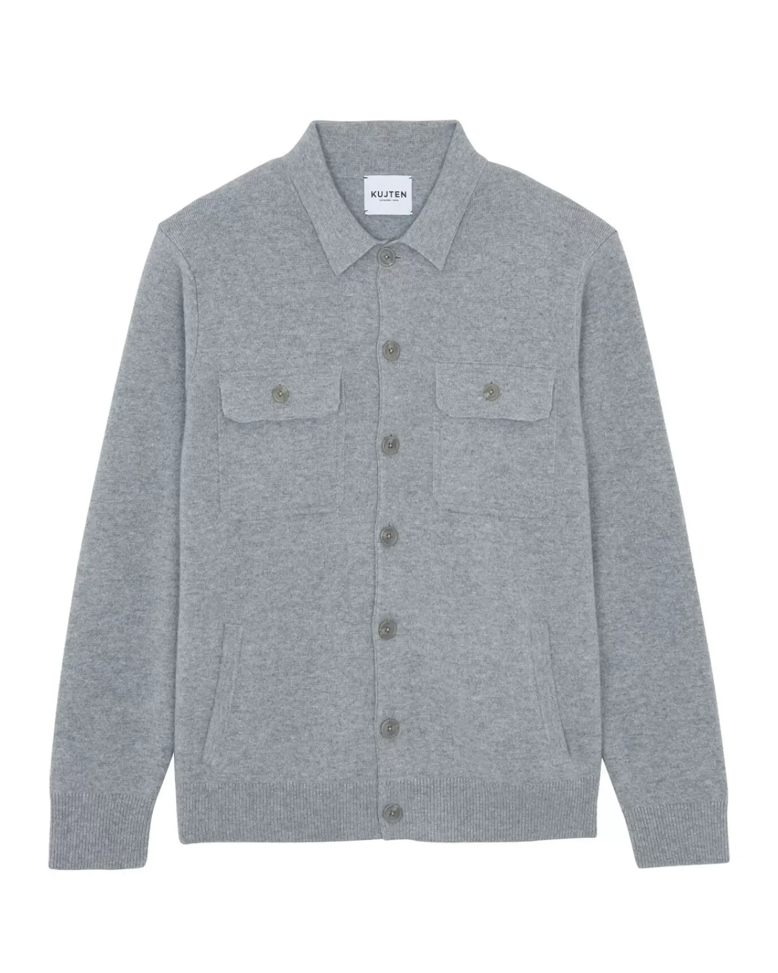 Kujten Jackets & Vests>Cashmere Overshirt, 2-Threads Gris Chine
