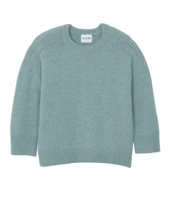 Kujten Sweaters & Sweatshirts>Cashmere Oversized Round Neck Sweater Vert Suzanne