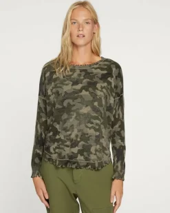 Kujten Sweaters & Sweatshirts>Cashmere Round Neck Sweater Kaki Chine