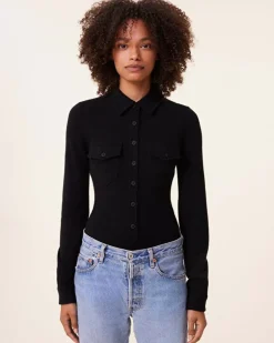 Kujten Body>Cashmere Shirt Body, 2-Threads Noir