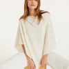 Kujten Capes & Ponchos>Cashmere Short Poncho Blanc