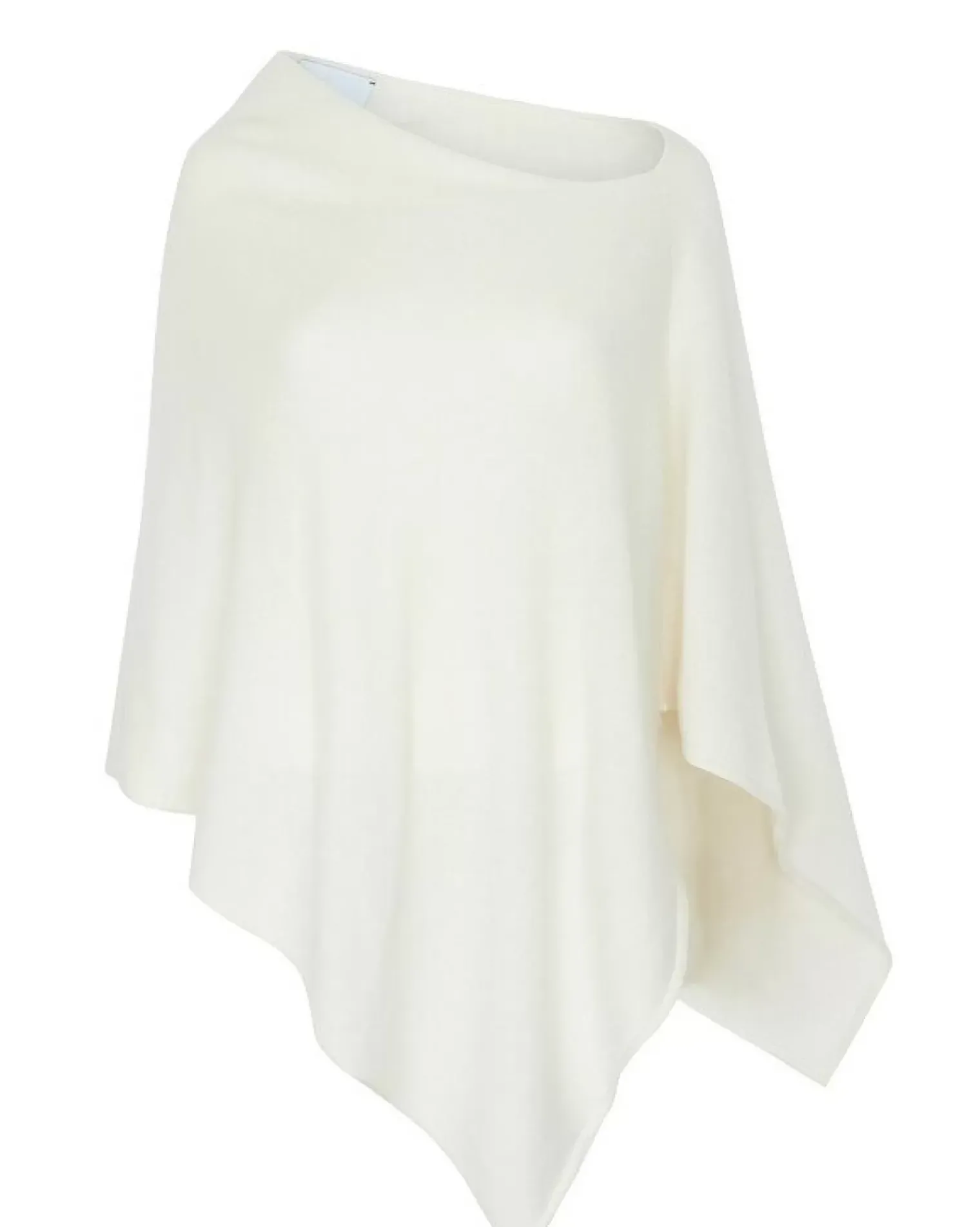 Kujten Capes & Ponchos>Cashmere Short Poncho Blanc