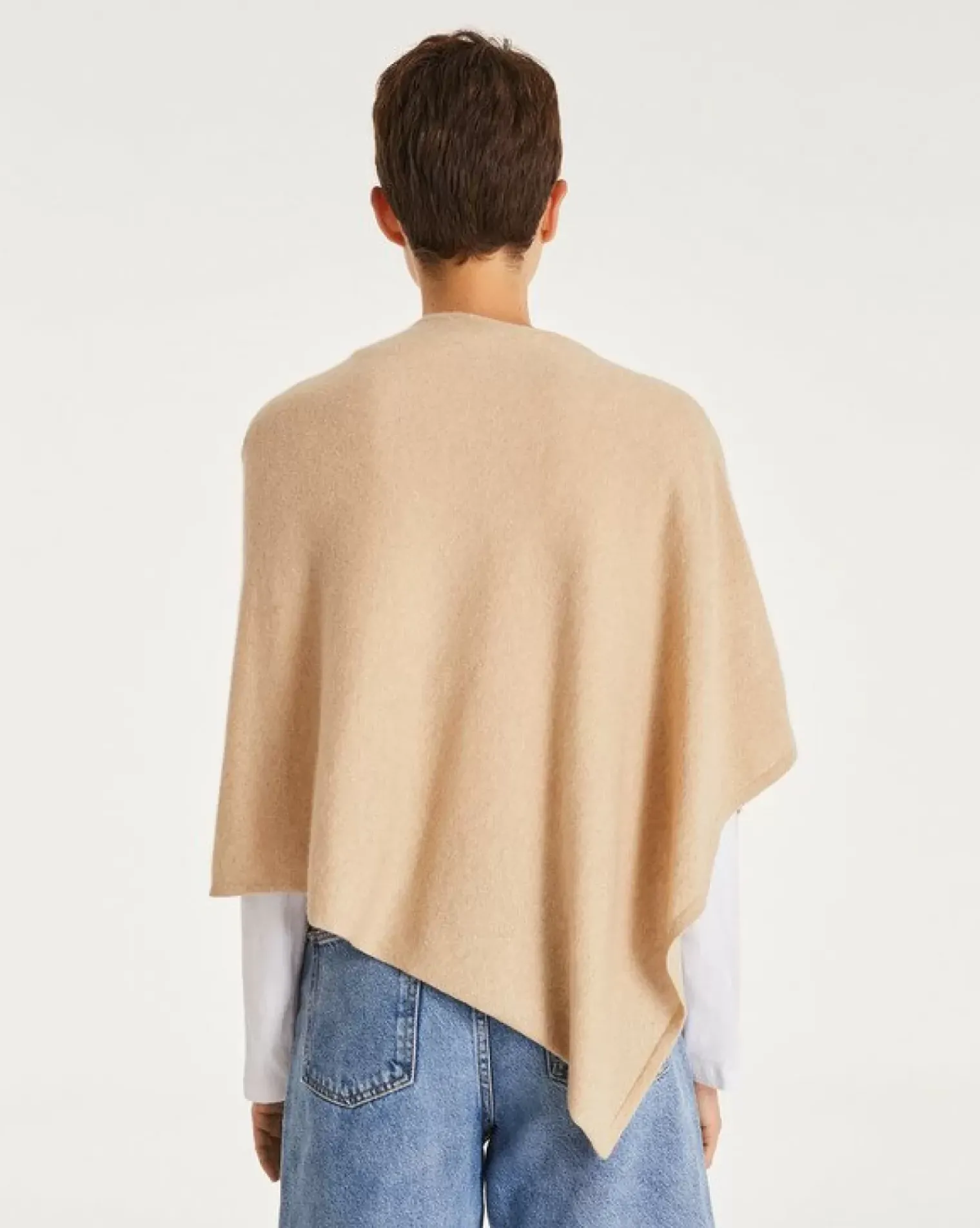 Kujten Capes & Ponchos>Cashmere Short Poncho, 2-Threads Organique