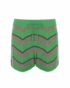 Kujten Pants & Shorts>Cashmere Shorts Kaki Chine