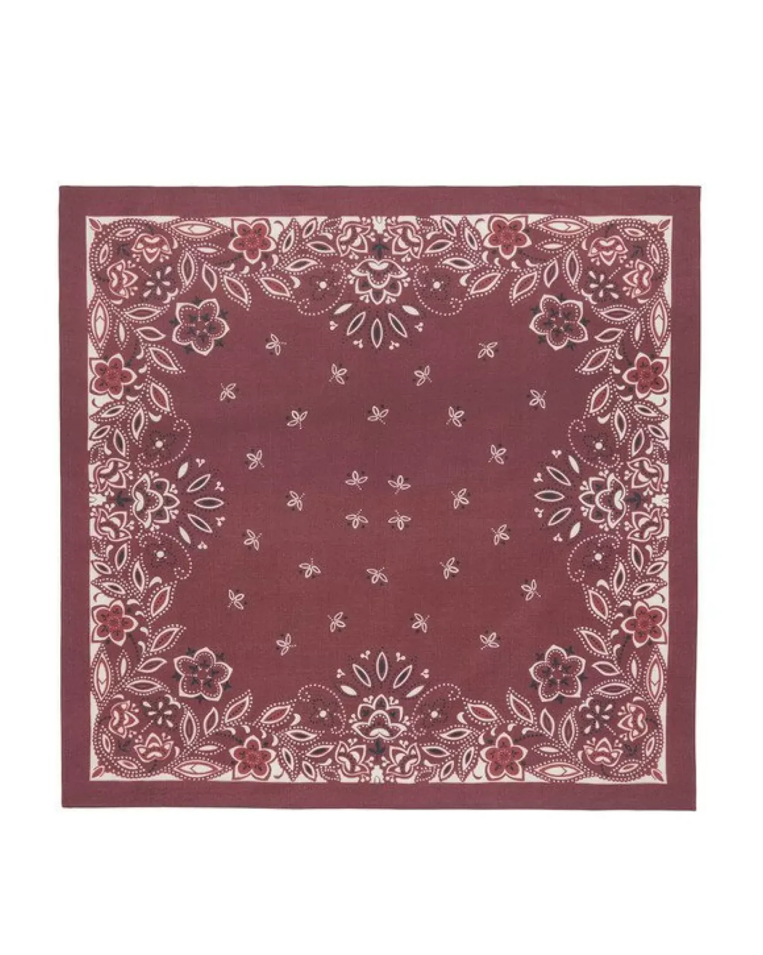 Kujten Bandanas>Cashmere Silk Bandana Bordeaux