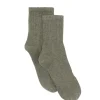 Kujten Socks & Leg Warmers>Cashmere Socks, 4-Threads Kaki Chine