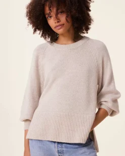 Kujten Sweaters & Sweatshirts>Cashmere Sweater Balloon Sleeves, 8-Threads Avoine
