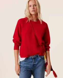 Kujten Sweaters & Sweatshirts>Cashmere Sweater Balloon Sleeves, 8-Threads Rouge Tomato