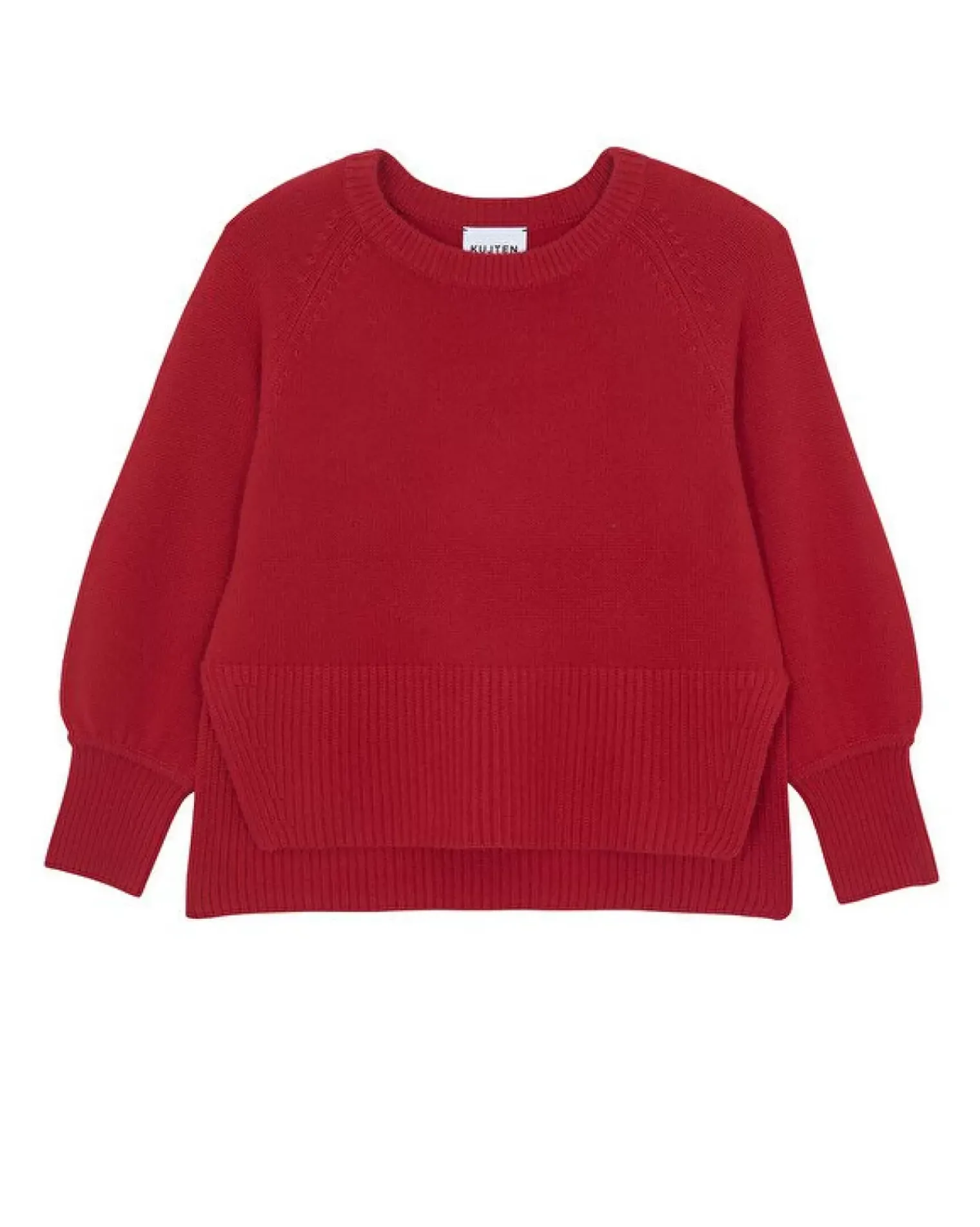 Kujten Sweaters & Sweatshirts>Cashmere Sweater Balloon Sleeves, 8-Threads Rouge Tomato