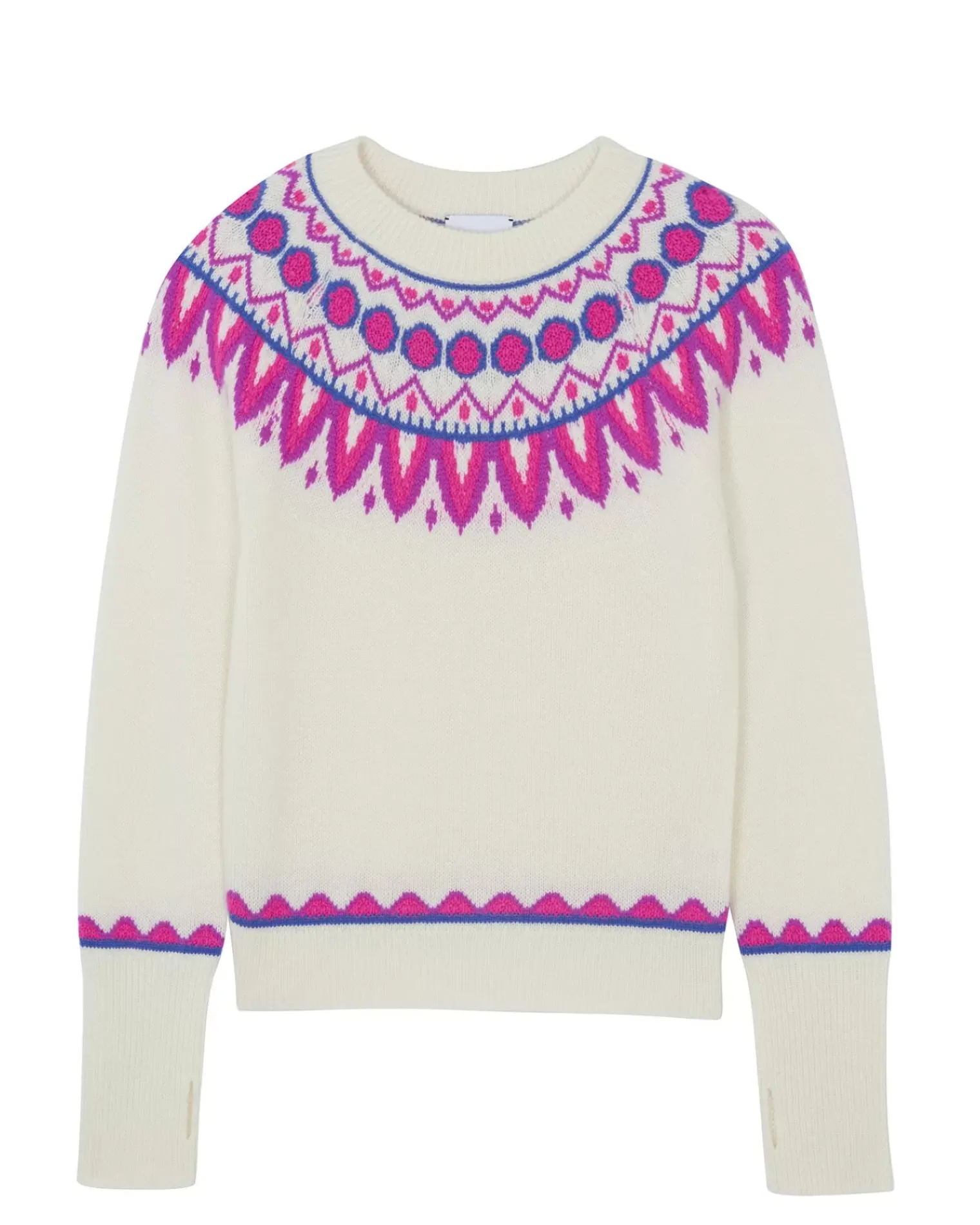 Kujten Sweaters & Sweatshirts>Cashmere Sweater Mittens Sleeves, 6-Threads Rose Neon