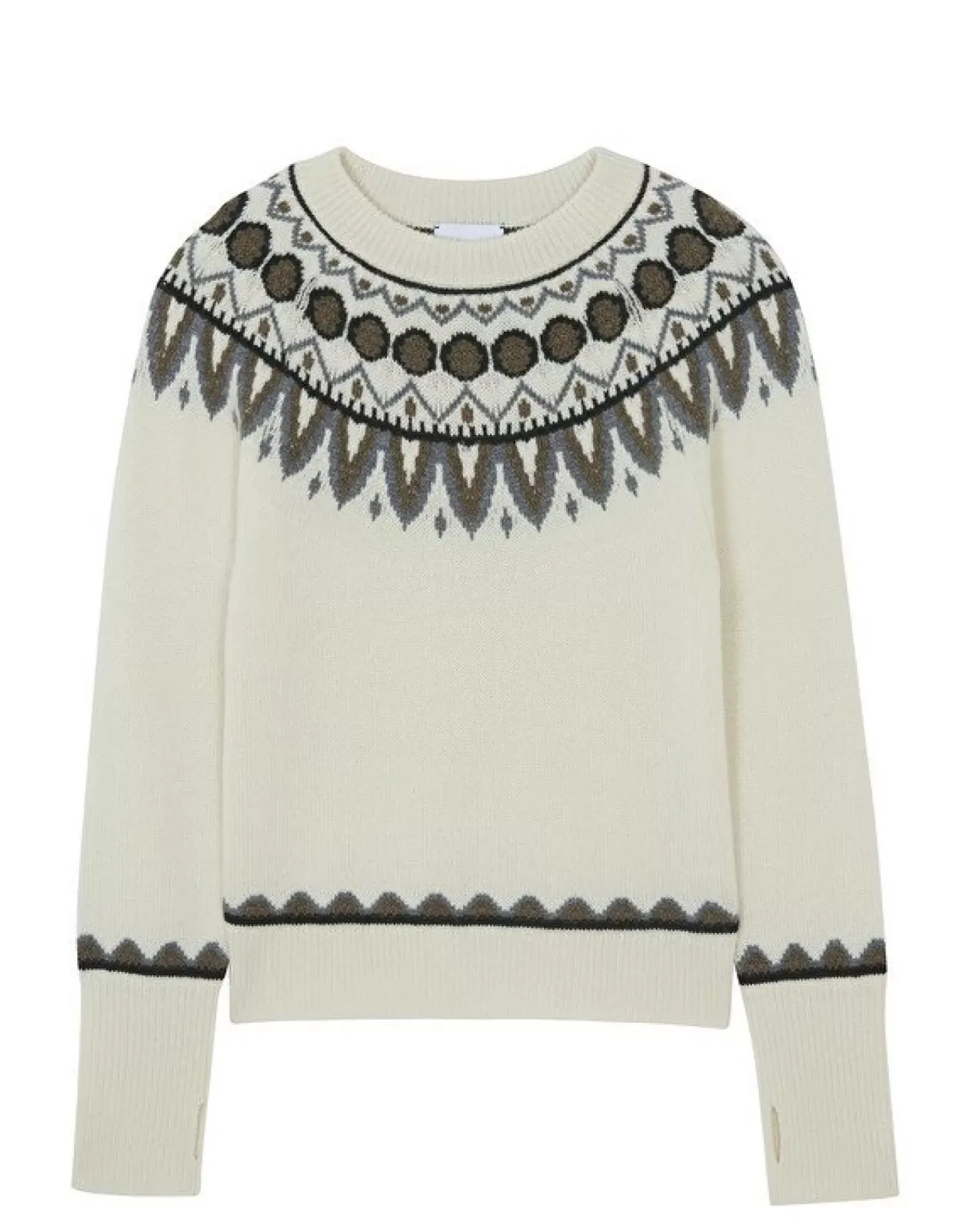 Kujten Sweaters & Sweatshirts>Cashmere Sweater Mittens Sleeves, 6-Threads Blanc Vintage