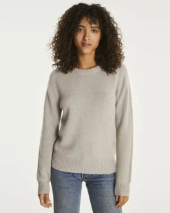 Kujten Sweaters & Sweatshirts>Cashmere Sweater Round Neck Long Sleeves Silk