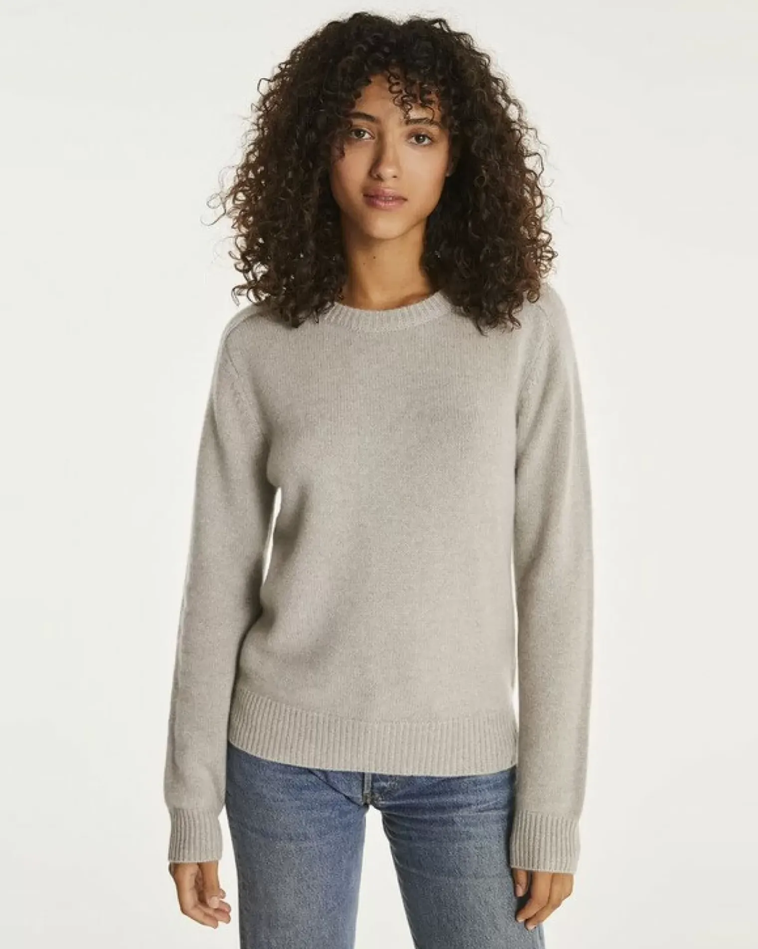 Kujten Sweaters & Sweatshirts>Cashmere Sweater Round Neck Long Sleeves Silk