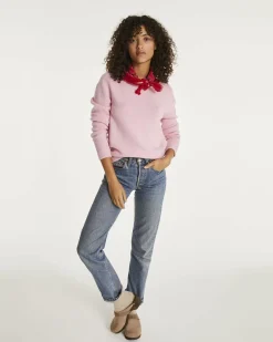 Kujten Sweaters & Sweatshirts>Cashmere Sweater Round Neck Long Sleeves Candy Pink
