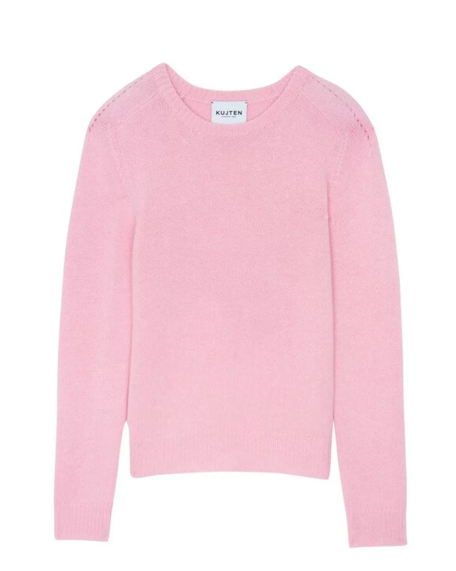 Kujten Sweaters & Sweatshirts>Cashmere Sweater Round Neck Long Sleeves Candy Pink