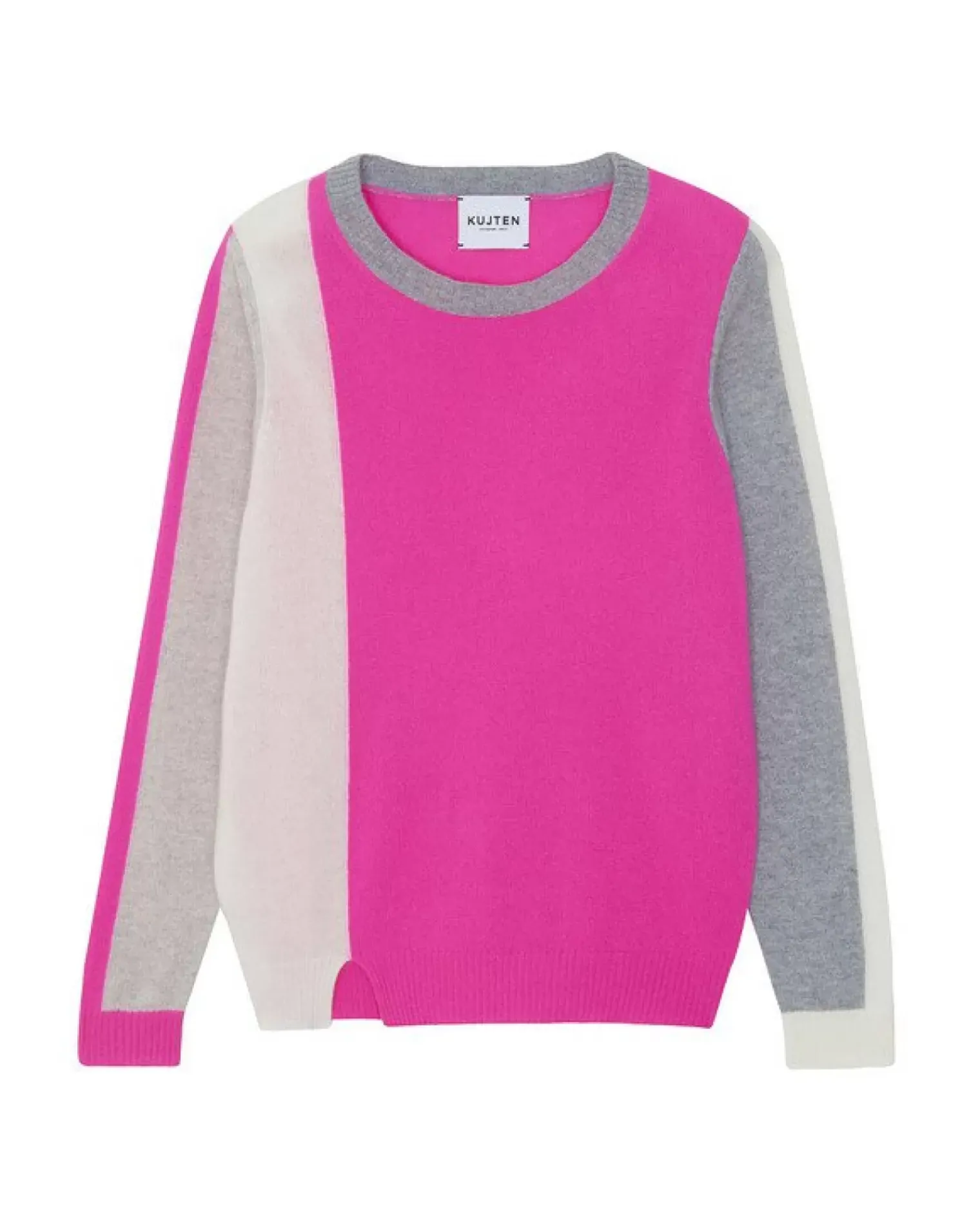 Kujten Sweaters & Sweatshirts>Cashmere Sweater Round Neck Long Sleeves Rose Neon