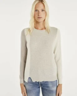 Kujten Sweaters & Sweatshirts>Cashmere Sweater Round Neck Long Sleeves Gris Bouleau