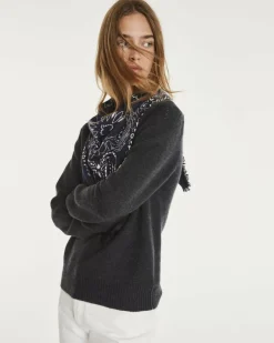Kujten Sweaters & Sweatshirts>Cashmere Sweater Round Neck Long Sleeves Ocean