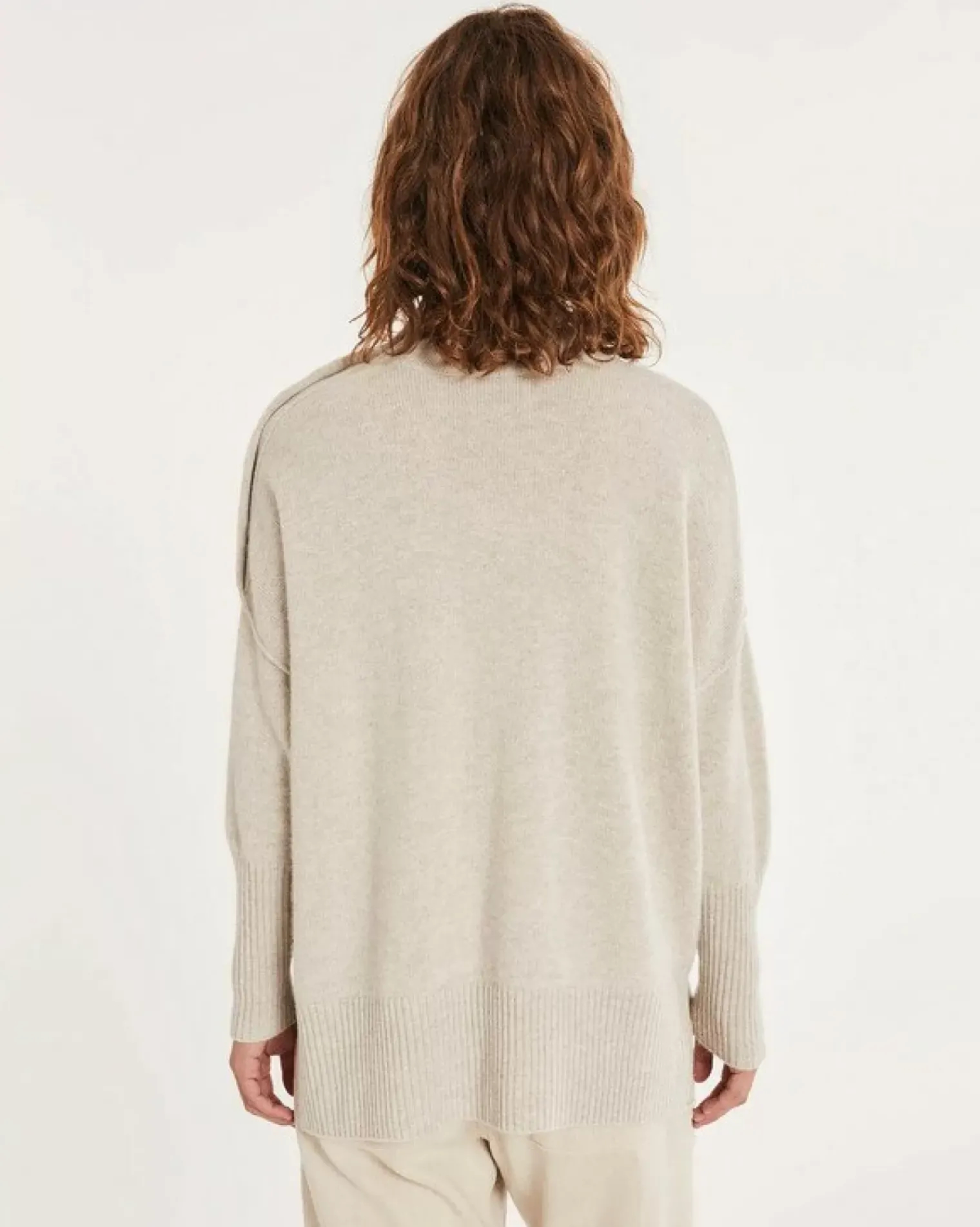 Kujten Sweaters & Sweatshirts>Cashmere Sweater With Gold Buttons, 4-Threads Avoine