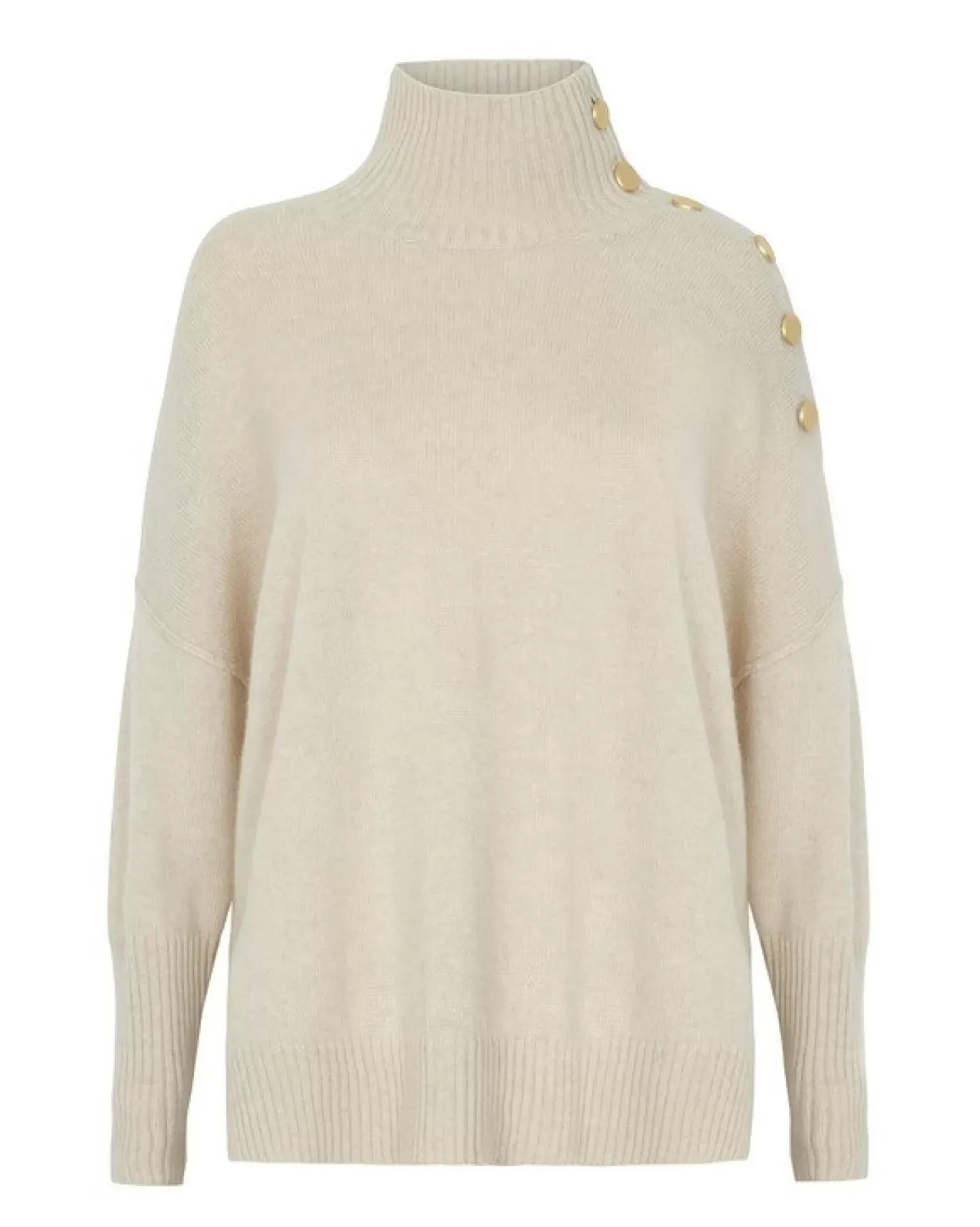 Kujten Sweaters & Sweatshirts>Cashmere Sweater With Gold Buttons Organique