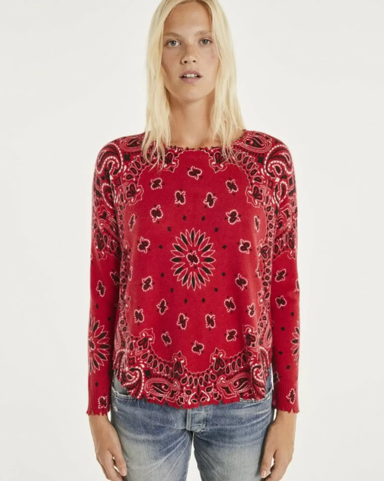 Kujten Sweaters & Sweatshirts>Cashmere Sweater With Round Neck, 2-Threads Rouge