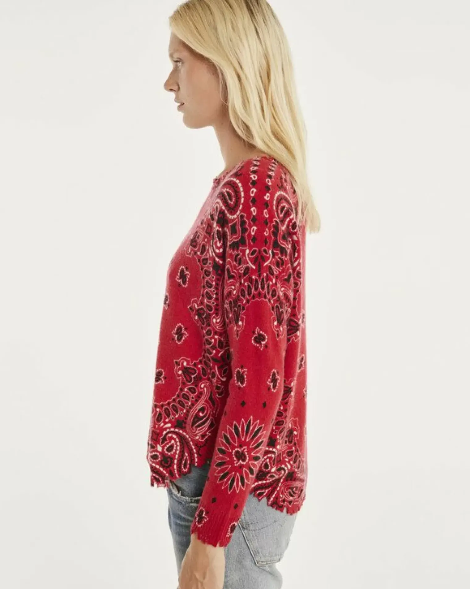 Kujten Sweaters & Sweatshirts>Cashmere Sweater With Round Neck, 2-Threads Rouge