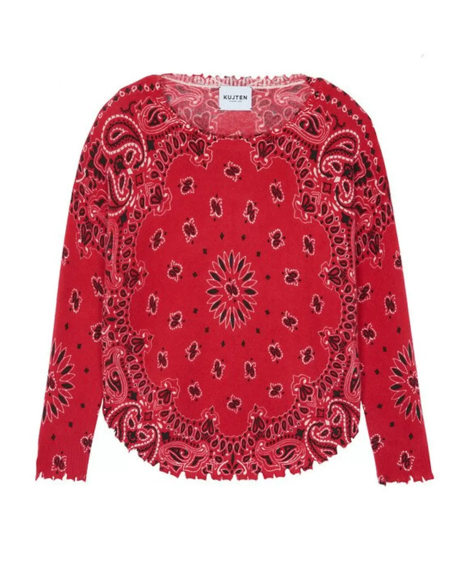 Kujten Sweaters & Sweatshirts>Cashmere Sweater With Round Neck, 2-Threads Rouge