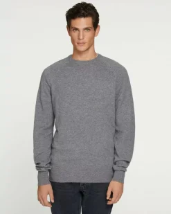 Kujten Sweaters & Sweatshirts>Cashmere Sweatshirt With Contrast Seams Gris Flanelle