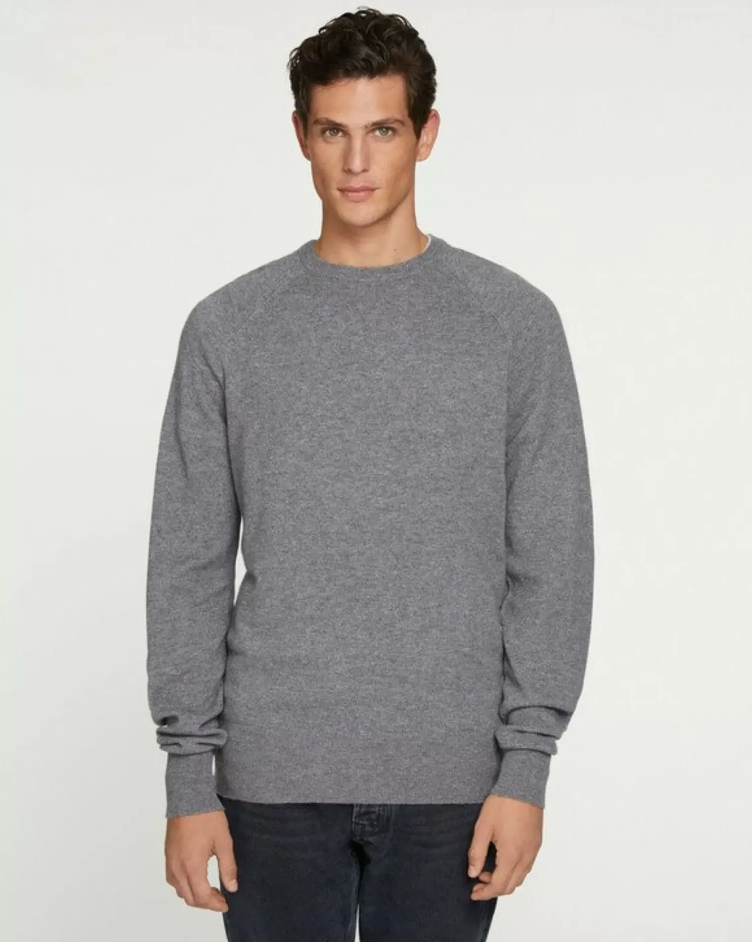 Kujten Sweaters & Sweatshirts>Cashmere Sweatshirt With Contrast Seams Gris Flanelle