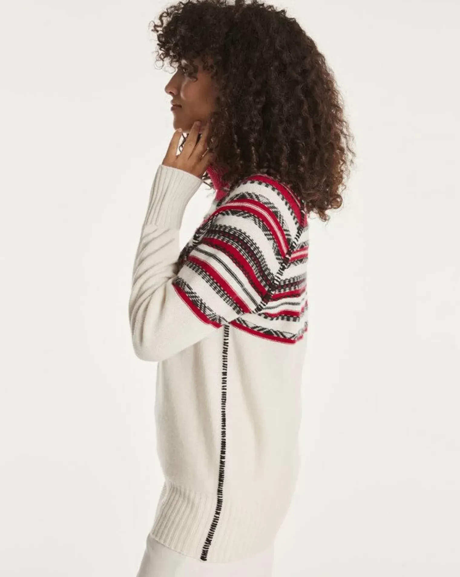 Kujten Sweaters & Sweatshirts>Cashmere Turtleneck Sweater Women Blanc