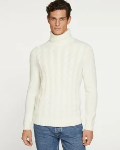 Kujten Sweaters & Sweatshirts>Cashmere Turtleneck Sweater Blanc