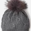 Kujten Hats & Headbands>Cashmere Twisted Hat With Pompom Gris Flanelle