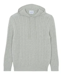 Kujten Hoodies>Cashmere Twisted Hoodie Gris Bouleau