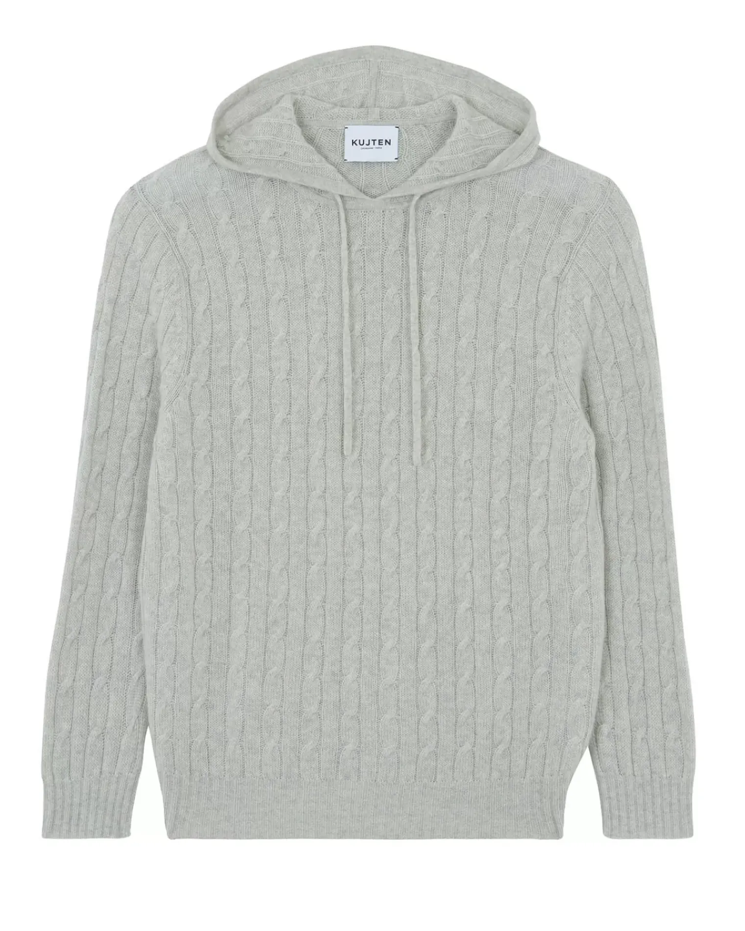 Kujten Hoodies>Cashmere Twisted Hoodie Gris Bouleau