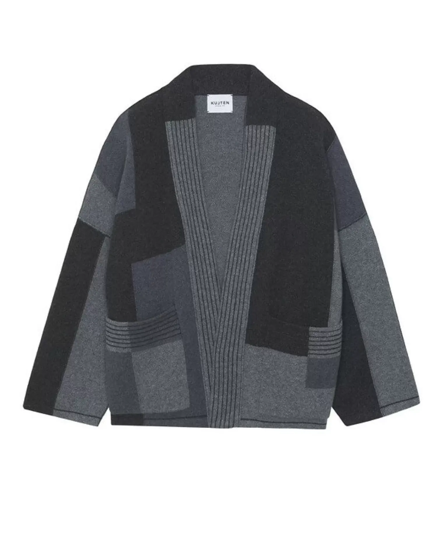 Kujten Jackets & Vests>Cashmere Vest Kimono Noir