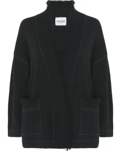 Kujten Jackets & Vests>Cashmere Vest With Fringed Edges Noir