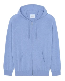 Kujten Hoodies>Cashmere Zipped Hooded Jacket Bleu Jeans