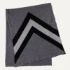 Kujten Scarves & Snoods>Chevron Pattern Cashmere Scarf Gris Flanelle