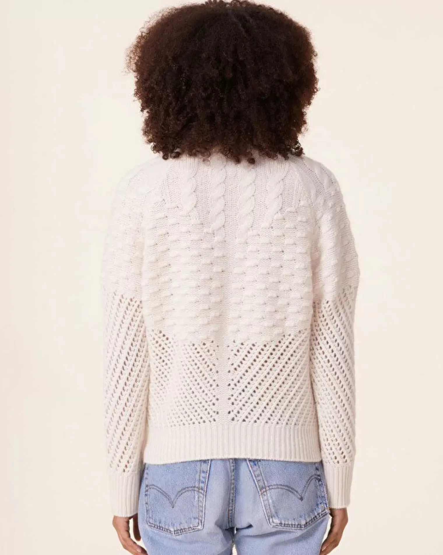 Kujten Sweaters & Sweatshirts>Chimney Neck Cashmere Sweater, 6-Threads Blanc