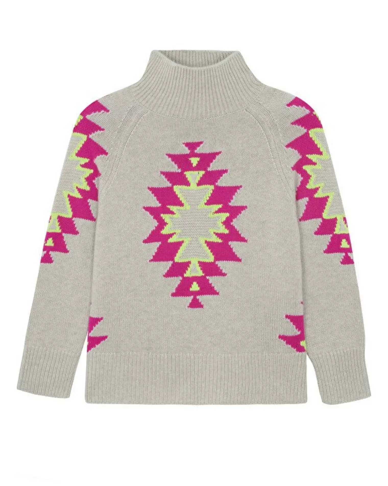 Kujten Sweaters & Sweatshirts>Chimney Neck Oversize Cashmere Sweater, 8-Threads Avoine