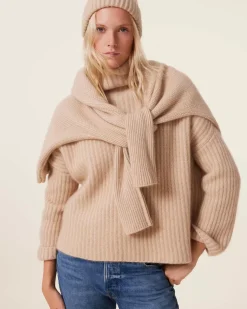 Kujten Sweaters & Sweatshirts>Chimney Neck Oversize Cashmere Sweater, 10-Threads Organique