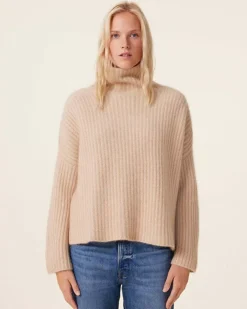 Kujten Sweaters & Sweatshirts>Chimney Neck Oversize Cashmere Sweater, 10-Threads Organique