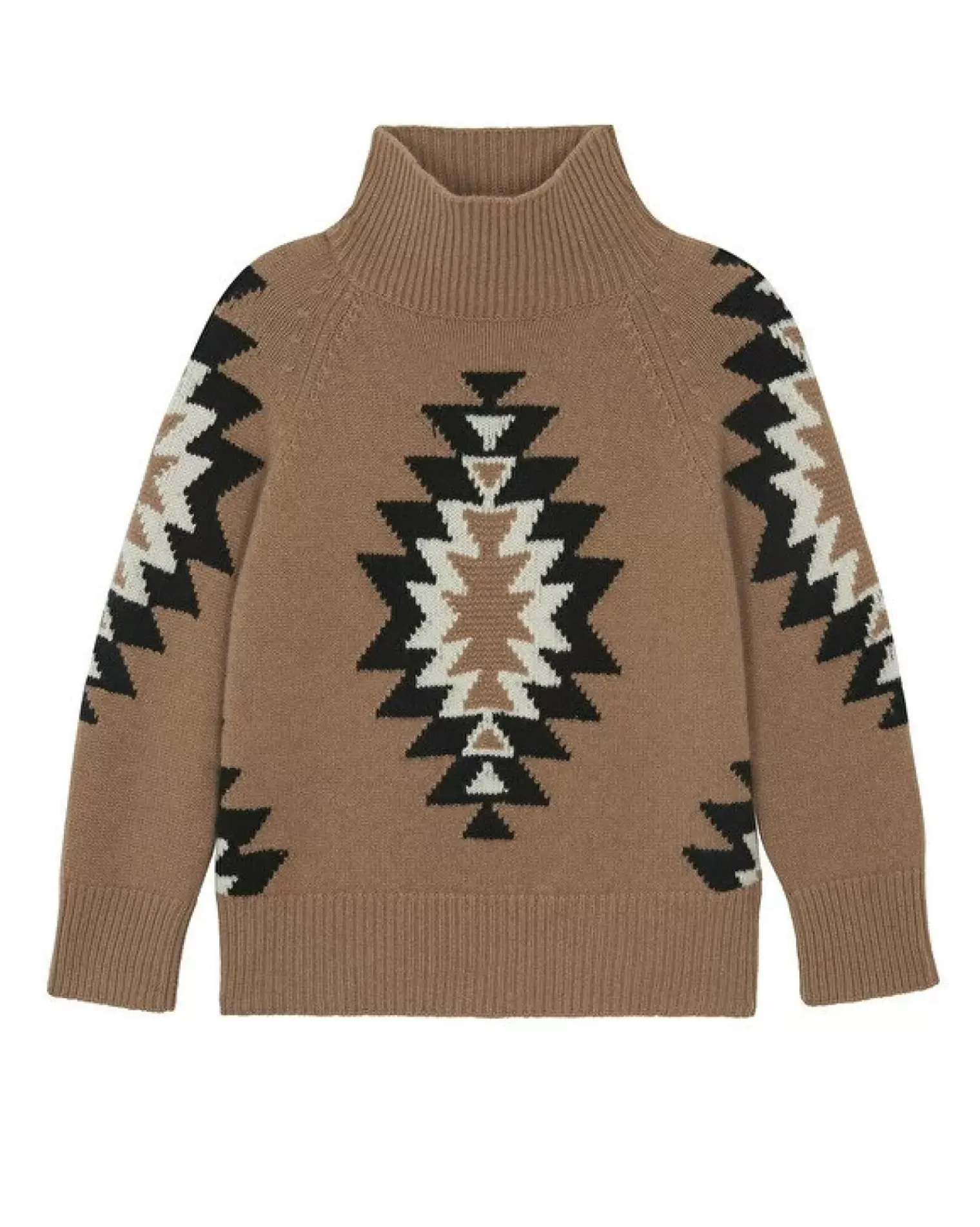 Kujten Sweaters & Sweatshirts>Chimney Neck Oversize Cashmere Sweater, 8-Threads Camelo