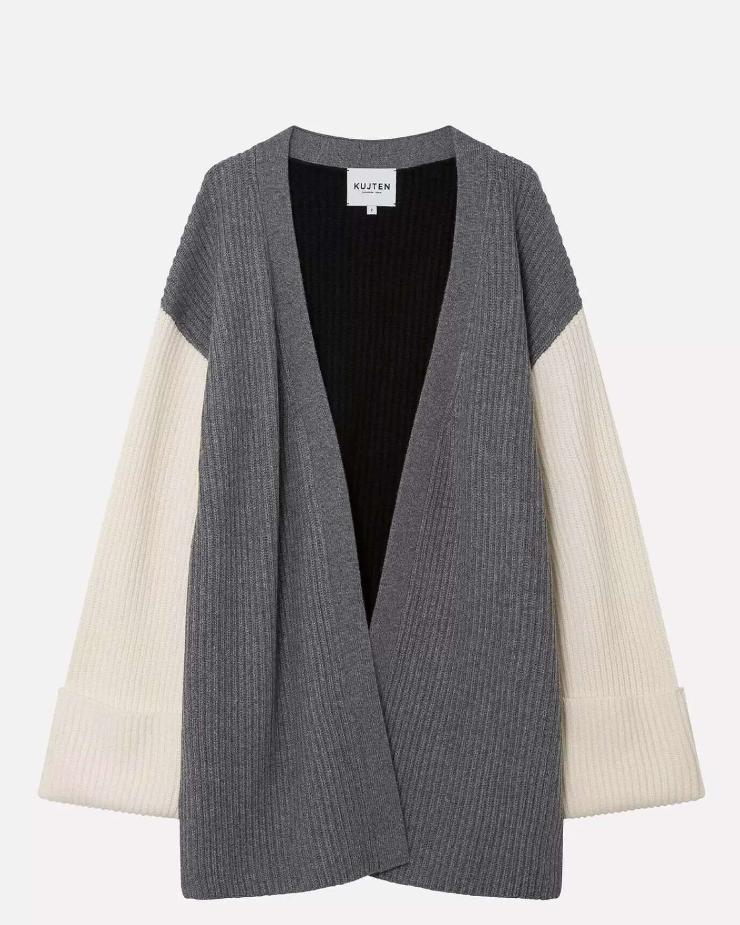 Kujten Jackets & Vests>Colorblock Cashmere Vest With Slits Gris Flanelle